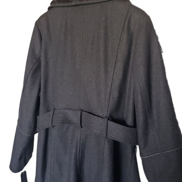 Miss Sixty M60 Womens Size 2X Black Wool Blend Button Front Belted Pea Coat - Picture 8 of 13